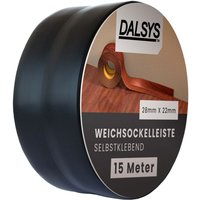 Weichsockelleiste selbstklebend Klebeleiste, Abschlussleiste für Fugen in Wohnbereich, Küche, Bad, aus pvc Kunststoff - Schwarz 15m - Dalsys von DALSYS
