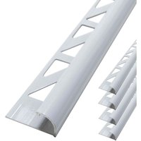 Fliesenschiene Viertelkreisprofil Aluminium (eloxiert, Rundprofil Halbrundprofil - Weiß 2,5m x 12,5mm, 5 Stück - Dalsys Fliesenschiene Viertelkreisprofil Aluminium (eloxiert, Rundprofil Halbrundprofil - Weiß 2,5m x 12,5mm, 5 Stück - Dalsys von DALSYS