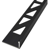 Dalsys - Fliesenschiene Winkelprofil Aluminium (eloxiert, Fliesenprofil - Schwarz 2m x 10mm, 1 Stück von DALSYS