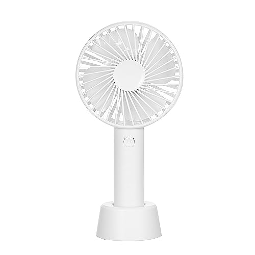 DAM. Tragbarer Mini-Ventilator mit Akku und Tischhalterung, Farbe: Weiß von DAM