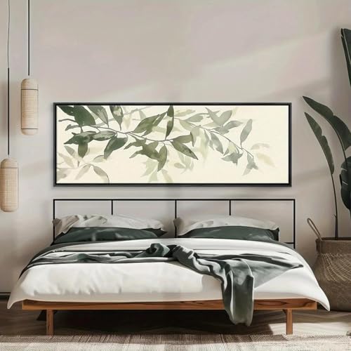 DAMAIART Horizontaler Leinwanddruck mit Salbeigrünpflanze, weißer Wolkengrün-Hintergrund, Landschafts-Wandkunst-Poster für Wohnzimmer, Heimdekoration, 20 x 60 cm, schwarzer Rahmen DAMAIART Horizontaler Leinwanddruck mit Salbeigrünpflanze, weißer Wolkengrün-Hintergrund, Landschafts-Wandkunst-Poster für Wohnzimmer, Heimdekoration, 20 x 60 cm, schwarzer Rahmen von DAMAIART