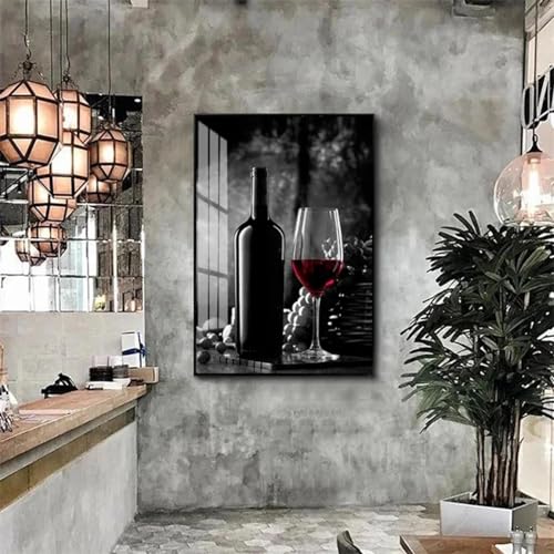 DAMAIART Rotweinglas-Leinwand-Poster, Druck, Schwarz-Rot, Wandkunst, Gemälde, Leinwandbild, Küchenbild, Bar, Restaurant-Dekor, 40 x 60 cm, rahmenlos DAMAIART Rotweinglas-Leinwand-Poster, Druck, Schwarz-Rot, Wandkunst, Gemälde, Leinwandbild, Küchenbild, Bar, Restaurant-Dekor, 40 x 60 cm, rahmenlos von DAMAIART