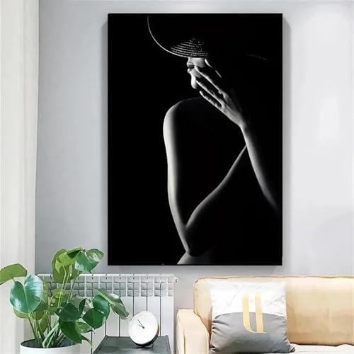 Schwarz-weißes Leinwandgemälde, sexy Frau, Wandkunst, Mädchenporträt, Kunst, ästhetisches Poster für modernes Schlafzimmer, Heimdekoration, 50 x 70 cm, rahmenlos Schwarz-weißes Leinwandgemälde, sexy Frau, Wandkunst, Mädchenporträt, Kunst, ästhetisches Poster für modernes Schlafzimmer, Heimdekoration, 50 x 70 cm, rahmenlos von DAMAIART