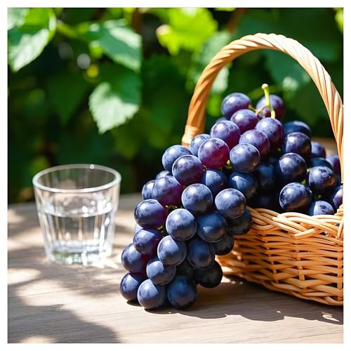 DAMAICHUHAI 100 Kyoho-Traubenkerne, Traubenkerne Von Hoher Reinheit, Geeignet Für Gartenliebhaber, Kleinobstgartenanbau, Familien-Eltern-Kind-Anpflanzung, Süße Traubenkerne Mit Hoher Keimrate von DAMAICHUHAI