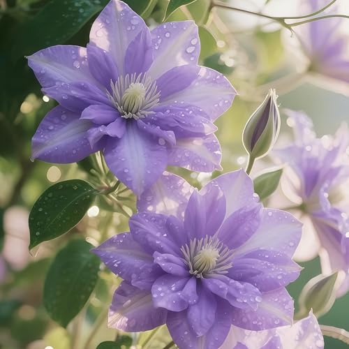 DAMAICHUHAI 50 Ausgewählte Clematissamen, Geeignet Für Topfpflanzen Im Innenbereich Und Blumenbeete Im Außenbereich. Schattentolerant Und Trockenheitsresistent, Für Viele Szenen Geeignet. Blumensamen von DAMAICHUHAI