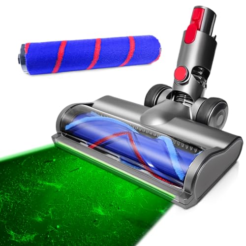 DAMAIYI LED Bürstenkopf kompatibel für Dyson V7 V8 V10 V11 V15 Staubsaugern Bodenbürste.Lieferung mit Weichem Vlies-Ersatzbürstenkopf,2PS bürste,Hartböden und Teppiche. von DAMAIYI