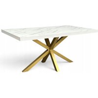 Damale Meble - Design Esstisch Marmor Weiß 100x200 cm, Gold Spider Metallgestell – Modern Damale Meble - Design Esstisch Marmor Weiß 100x200 cm, Gold Spider Metallgestell – Modern von DAMALE MEBLE