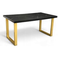 Damale Meble - Esstisch Schwarz Marmor 90x160-260 cm ausziehbar, Gold Metallbeine Damale Meble - Esstisch Schwarz Marmor 90x160-260 cm ausziehbar, Gold Metallbeine von DAMALE MEBLE