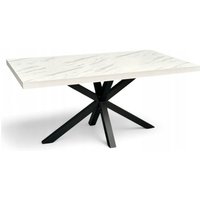 Damale Meble - Esstisch Weiß Marmor 80x160 cm, Schwarz Metall Spider-Beine – Fest von DAMALE MEBLE