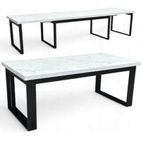 Damale Meble - Großer Esstisch Schwarz Marmor egger 100x200-400 cm ausziehbar, Metallbeine Damale Meble - Großer Esstisch Schwarz Marmor egger 100x200-400 cm ausziehbar, Metallbeine von DAMALE MEBLE