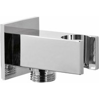 Damast - Brauseanschlussbogen mit integriertem Brausehalter Simi 11996 Chrom von DAMAST