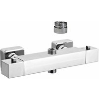 External mixer model square shower with double connection thermostatic version Damast 18051 Chrom von DAMAST