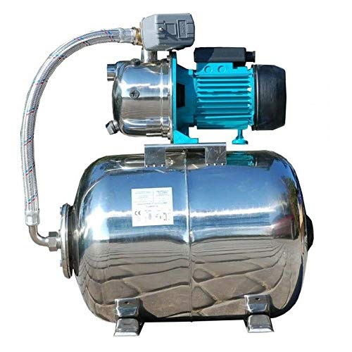 Hochwertiges 50 L Edelstahl Hauswasserwerk 1100W - 5 bar Pumpe mit Druckschalter von DAMBAT