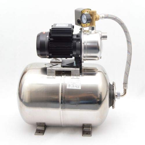Hochwertiges 50 L Edelstahl Hauswasserwerk 750W 4,5 bar Pumpe mit Druckschalter von DAMBAT