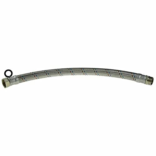 Panzerschlauch 1 Zoll Flexschlauch 30-100cm Hauswasserwerk Längenwahl DN25 Bogen Gerade (80cm Gerade) von DAMBAT