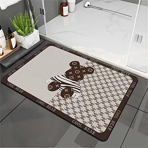 DAMEGA Badvorleger mit Bärendruck Brauner Badvorleger Kieselgur Badteppich Minimalistischer Cartoon Badvorleger rutschfeste Badteppiche Superabsorbierende Wassermatten DAMEGA Badvorleger mit Bärendruck Brauner Badvorleger Kieselgur Badteppich Minimalistischer Cartoon Badvorleger rutschfeste Badteppiche Superabsorbierende Wassermatten von DAMEGA