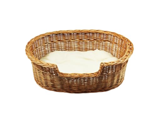 Damian-Wiklina Hundebett – Katzenbett – Hundeliege – Katzenliege – Katzenkorb – Hundekorb aus Weide – Hundekörbchen – BTH 54x38x12/17 cm – mit Ecri-Kissen Damian-Wiklina Hundebett – Katzenbett – Hundeliege – Katzenliege – Katzenkorb – Hundekorb aus Weide – Hundekörbchen – BTH 54x38x12/17 cm – mit Ecri-Kissen von Damian-Wiklina