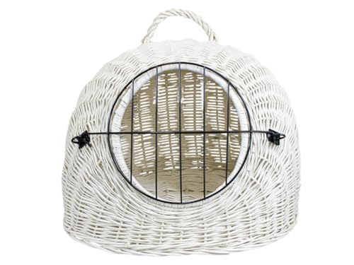 Weidenkorb Korbhöhle mit Gitter und Tragegriff – Abmessungen 50x40x45 cm – Transporthöhle – Weiße Farbe – Hersteller – Transporter ohne Kissen Weidenkorb Korbhöhle mit Gitter und Tragegriff – Abmessungen 50x40x45 cm – Transporthöhle – Weiße Farbe – Hersteller – Transporter ohne Kissen von Damian-Wiklina