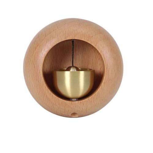 DAMLUX Shopkeepers Bell for Door,Round Wooden Magnetic Shopkeepers Bell,Portable Japanese Style Wooden Dopamine Doorbell,Entry Alert Chime for Home Office Shop von DAMLUX