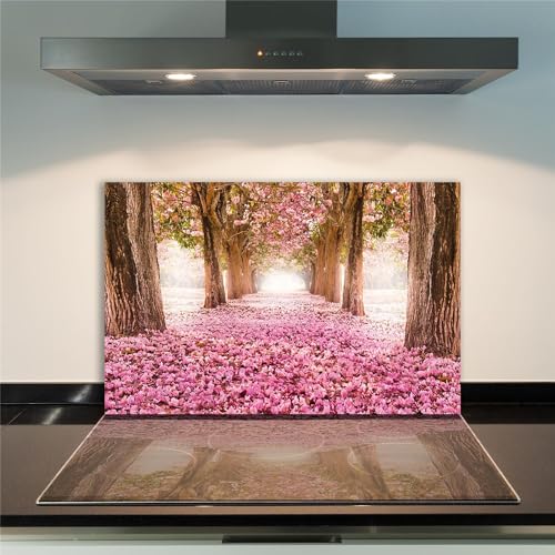 DAMU | Herdabdeckplatte Einteilig 80x52 Herdabdeckung Ceranfeld Glasschneideplatte Ceranfeldabdeckung Herdplattenabdeckung Kochfeld Abdeckung Schneidebrett Glasplatte Pink Natur von DAMU