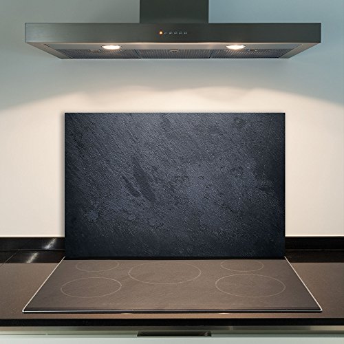 DAMU | Ceranfeldabdeckung 1 Teilig 80x52 cm Herdabdeckplatten aus Glas Modern Schwarz Elektroherd Induktion Herdschutz Spritzschutz Glasplatte Schneidebrett von DAMU