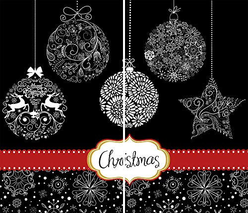 DAMU |Ceranfeldabdeckung 2 Teilig 2x30x52 cm Herdabdeckplatten Weihnachten Elektroherd Induktion Herdschutz Spritzschutz Glasplatte Schneidebrett Schwarz WeiĂź Weihnachten von DAMU