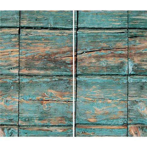 DAMU | Herdabdeckplatte 2teilig 2x30x52 Herdabdeckung Ceranfeld Glasschneideplatte Ceranfeldabdeckung Herdplattenabdeckung Kochfeld Abdeckung Schneidebrett Glasplatte Blau Holz von DAMU