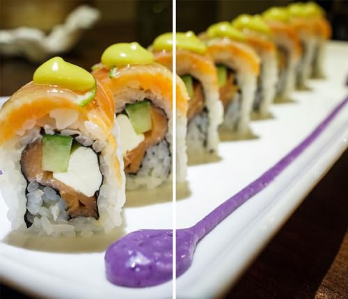 DAMU | Herdabdeckplatte 2teilig 2x30x52 Herdabdeckung Ceranfeld Glasschneideplatte Ceranfeldabdeckung Herdplattenabdeckung Kochfeld Abdeckung Schneidebrett Glasplatte Gelb Sushi von DAMU