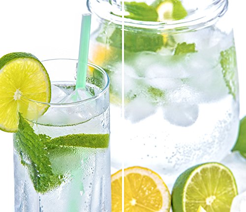 DAMU | Herdabdeckplatte 2teilig 2x30x52 Herdabdeckung Ceranfeld Glasschneideplatte Ceranfeldabdeckung Herdplattenabdeckung Kochfeld Abdeckung Schneidebrett Glasplatte GrĂĽn Cocktail von DAMU