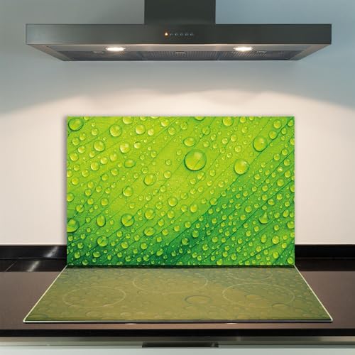 DAMU | Herdabdeckplatte Einteilig 80x52 Herdabdeckung Ceranfeld Glasschneideplatte Ceranfeldabdeckung Herdplattenabdeckung Kochfeld Abdeckung Schneidebrett Glasplatte Natur GrĂĽn von DAMU