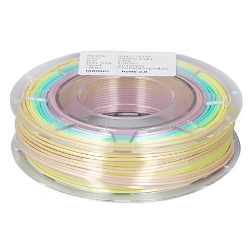 1,75 mm PLA Filament Multikolen hell Seidengradienten glänzend 3D -Druckmaterial glattes Finish für 3D -Modellierung Kunstprojekte und DIY -Handwerk 200g von DANAIXZ