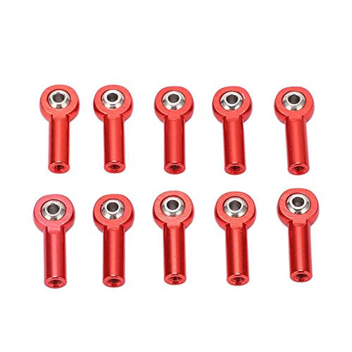 10PCS M3 26mm Aluminum Link Rod End Ball Joint for 1/10 1/8 Universal Remote Control Car (Red) von DANAIXZ