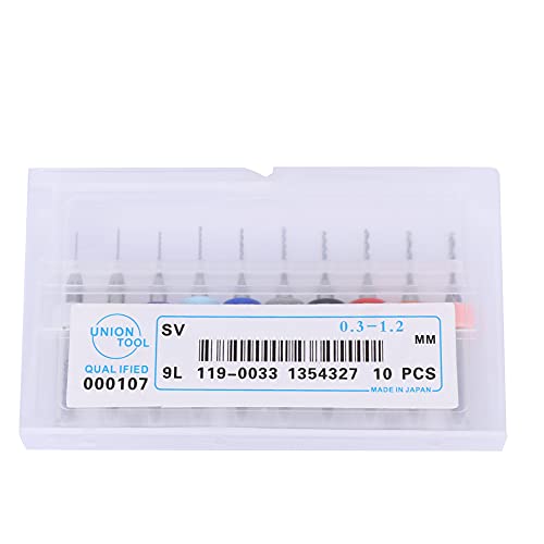 10pcs Wolfram -Carbid -Mikrobohrbits Einstellen 0,3 mm 1,2 mm Präzisions -PCB -Bohrer -Bits für CNC -Gravurmaschinenschaltplatine Bohren mit Lagerhülle Haltbarer Verschleiß von DANAIXZ