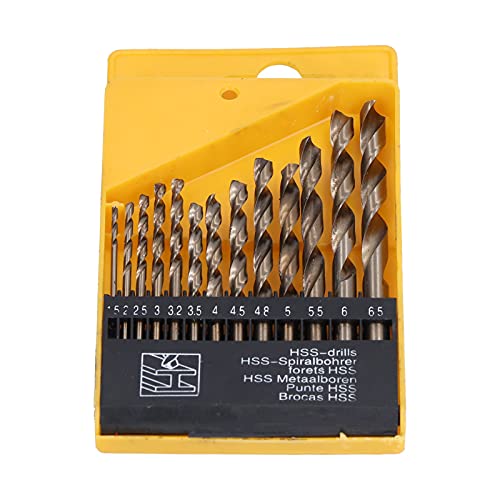 13pcs Twist Bohrer Bits Hitzebeständiges Kobalt HSS gerade Shank 1,5 mm-6,5 mm mit Aufbewahrungsbox 13pcs Twist Bohrer Bits Hitzebeständiges Kobalt HSS gerade Shank 1,5 mm-6,5 mm mit Aufbewahrungsbox von DANAIXZ