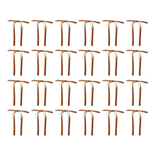 24pcs Samt Bögen Dekorative Weihnachtskranzbögen für Weihnachten Girlanden Hochzeit Home Baum Dekorationen handgefertigt Vintage Samt Bögen Ornamente für Urlaub festliche (Dunkelbraun) von DANAIXZ