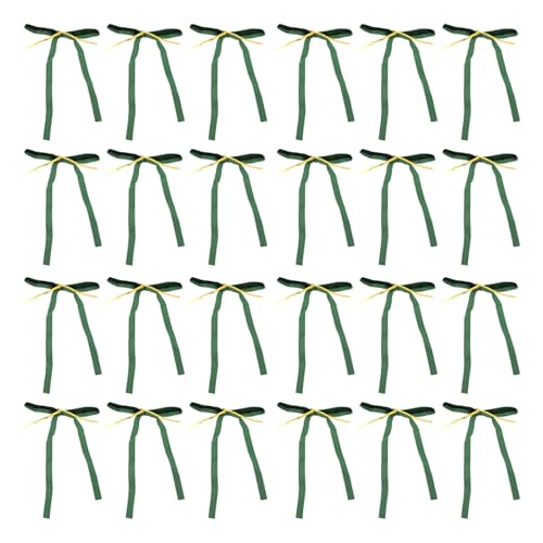 24pcs Samt Bögen Dekorative Weihnachtskranzbögen für Weihnachten Girlanden Hochzeit Home Baum Dekorationen handgefertigt Vintage Samt Bögen Ornamente für Urlaub festliche (Grün) von DANAIXZ