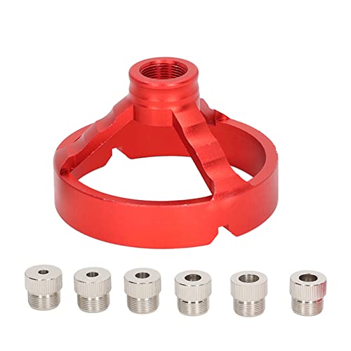 3 in 1 vertikaler Loch -Loch -Loch -Locator mit 6 Bohrbuchsen Holzbearbeitungsbohrer Bit Guide Jig Fixture (Rot) von DANAIXZ