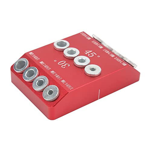 4 Größen Pocket Hole Drill Guide Jig Hohe Härte Tragbare Einfache Bedienung Loch Jig 30 45 90 Grad (Rot) von DANAIXZ