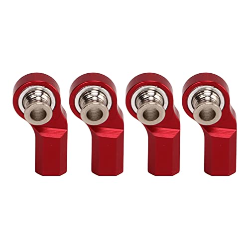 4pcs RC -Autostangenende Biegung M3 Aluminiumlegierung Stahl RC -Lenkstabkopf für axiales SCX10 1/10 Automodell (Rot) von DANAIXZ
