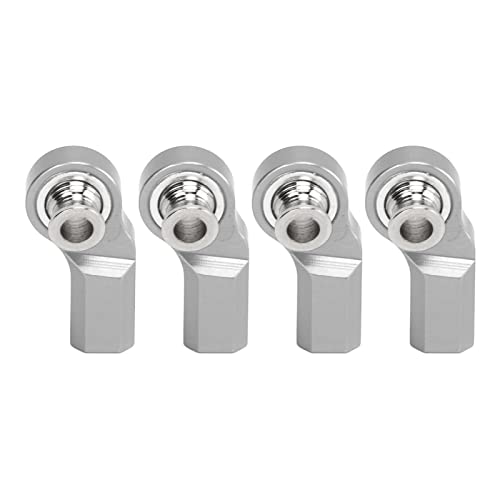 4pcs RC -Autostangenende Biegung M3 Aluminiumlegierung Stahl RC -Lenkstabkopf für axiales SCX10 1/10 Automodell (Silber) von DANAIXZ