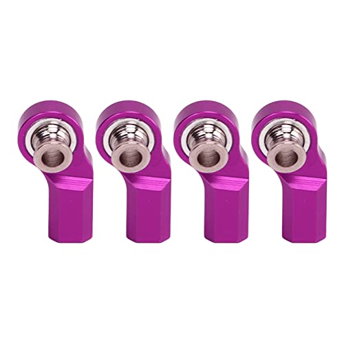 4pcs RC -Autostangenende Biegung M3 Aluminiumlegierung Stahl RC -Lenkstabkopf für axiales SCX10 1/10 Automodell (Violett) von DANAIXZ