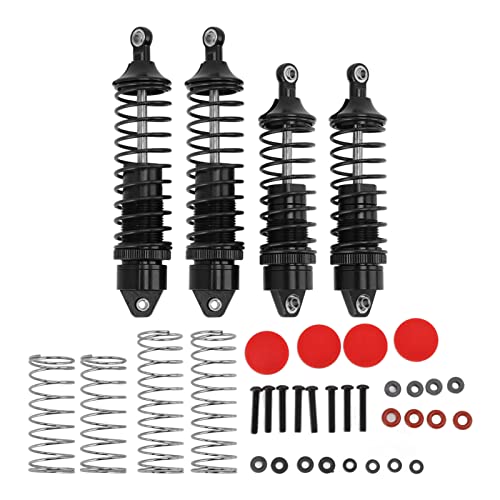 4pcs vorderer Heck -Stoßdämpfer Aluminiumlegierung Federn Dämpferzubehör für Traxxas Slash 1/10 RC Auto geeignet (Schwarz) von DANAIXZ