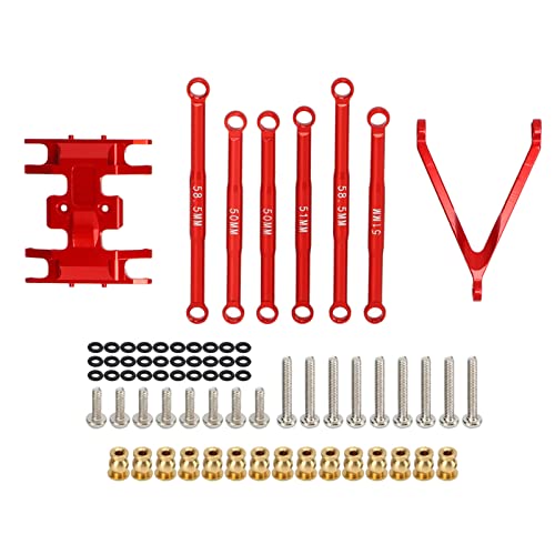 6pcs Spurstange Kit für SCX24 Aluminiumlegierung Leichte Gewicht Exquisites Design 1/24 Spurstange Kit für axiales SCX24 RC -Auto (Rot) von DANAIXZ