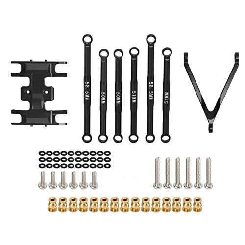 6pcs Spurstange Kit für SCX24 Aluminiumlegierung Leichte Gewicht Exquisites Design 1/24 Spurstange Kit für axiales SCX24 RC -Auto (Schwarz) von DANAIXZ