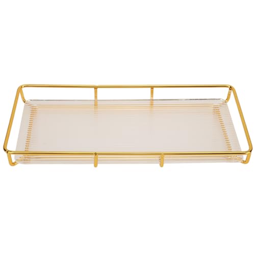 Badezimmerarbeitsplatte Organizer Tablett Edelstahl Acryl moderne minimalistische Konstruktion Raumsparung Aufbewahrungsregal Eitelkeitsschale für Kosmetik lebende Waren Küche (Gold Einschicht Badezimmerarbeitsplatte Organizer Tablett Edelstahl Acryl moderne minimalistische Konstruktion Raumsparung Aufbewahrungsregal Eitelkeitsschale für Kosmetik lebende Waren Küche (Gold Einschicht von DANAIXZ