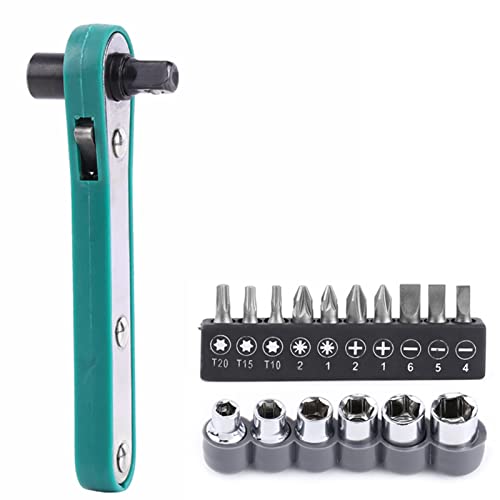 DANAIXZ 1/4 Zoll Laufwerks-Ratschen-Schraubens chl üssel-Schrauben-Fahrer-Griff, austauschbare Steckdose-Bitt-Set für Heim-Garage-Kfz-Reparatur DANAIXZ 1/4 Zoll Laufwerks-Ratschen-Schraubens chl üssel-Schrauben-Fahrer-Griff, austauschbare Steckdose-Bitt-Set für Heim-Garage-Kfz-Reparatur von DANAIXZ