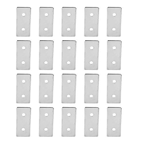 DANAIXZ 20pcs Flat Reparaturplatten Kohlenstoffstahl -Fixanschluss für Aluminiumprofile langlebige Hochleistungs -Industriestärkeklammern für DIY -Projekte Home Office Garage Works (2860) von DANAIXZ