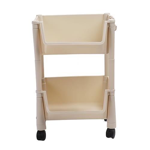 DANAIXZ Bewegliche vertikale Regal PP platzsparend ausrutschen Sie Utility Cart Organizer für Bürobadezimmer Schlafzimmer Küche Langlebige Aufbewahrungslösung (2 Schichten mit Rad) von DANAIXZ