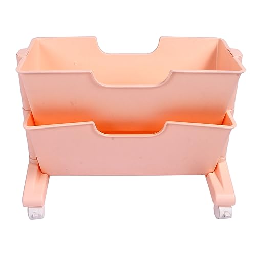 DANAIXZ Doppelschicht bewegliche telenkreiche Bücherregal Abnehmbares kleines Bücherregal -Schlafsaal -Organisator -Trolley -Schelf mit n für Bürohausbibliothek Robus Plastikkonstruktion (Rosa) von DANAIXZ