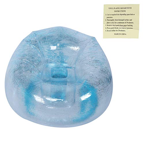 DANAIXZ Erwachsene transparente Faltbare aufblasbare Sofa -Stuhl mit Pailletten tragbare bequem (Blau) von DANAIXZ
